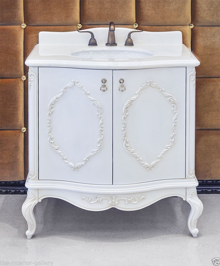 Bathroom Vanity – Transitional Bathroom Vanity Set – Chester – White Vanity- 34″