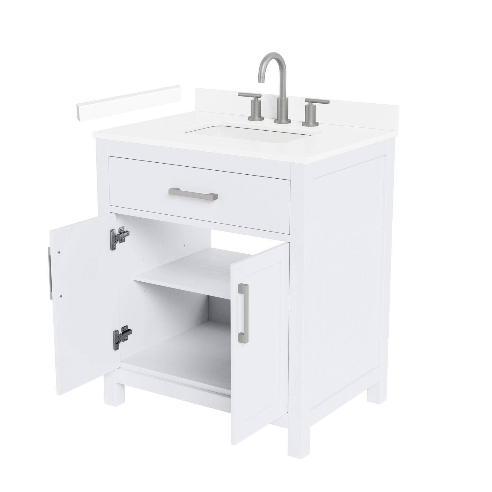 Wyndham Collection WCG242430S-VCA3-US3MXX Beckett 30″ – Whitewashed Oak / White