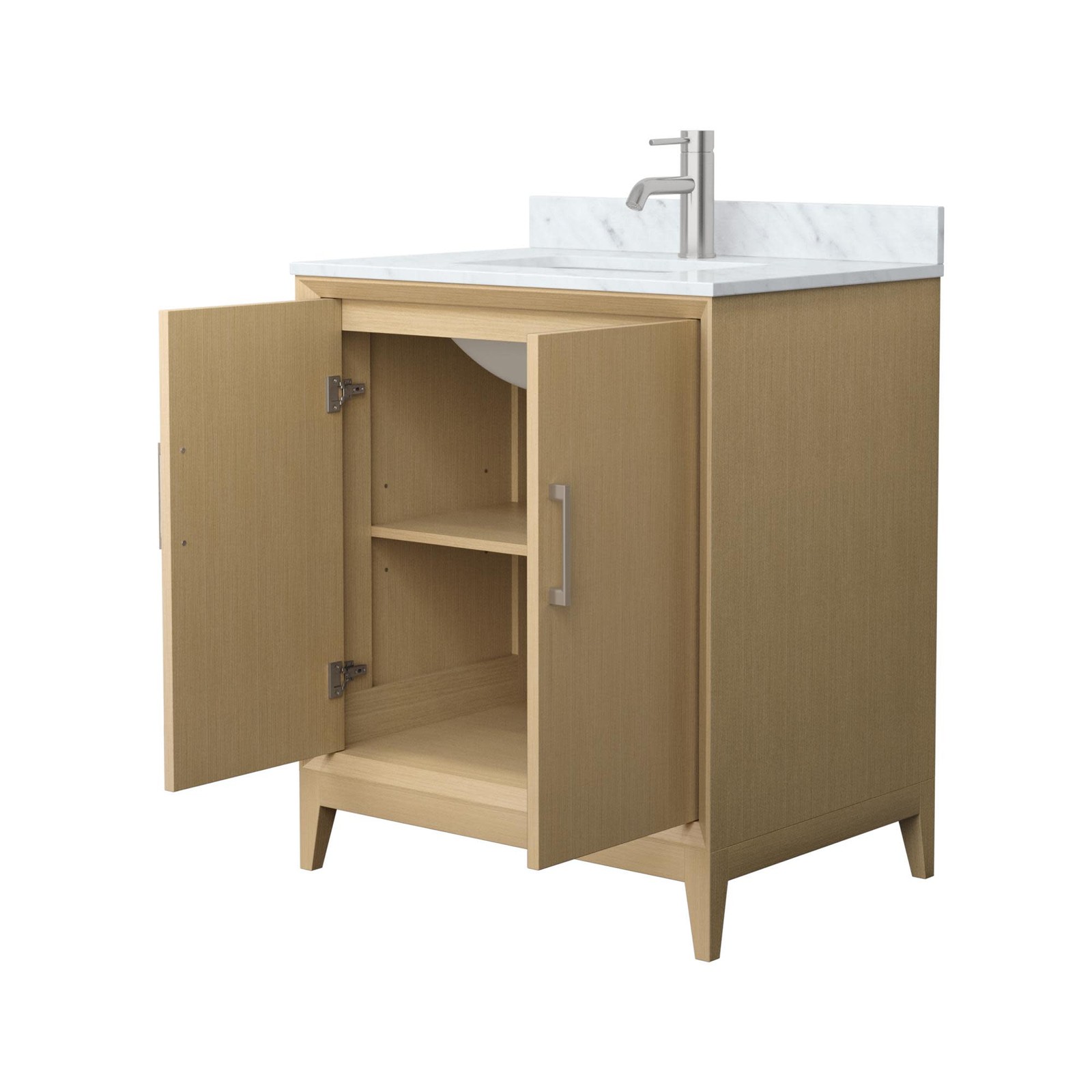 Wyndham Collection WCH7575-30S-CMUNS-MXX Janna 30″ – White Oak / Brushed Nickel