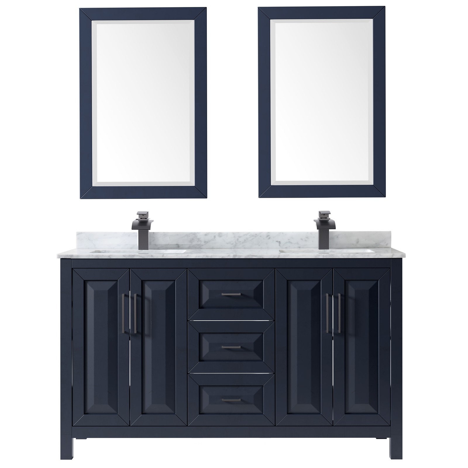 Wyndham Collection WCV252560DUNSM24 Daria 60″ – Dark Gray / White Carrara Marble