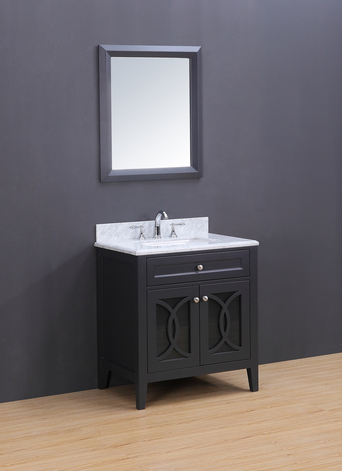 Bathroom Vanity – Rocca Transitional Bathroom Vanity Set with Carrera Marble Top