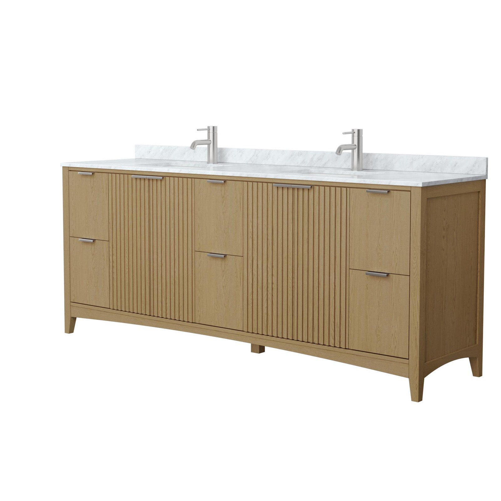 Wyndham Collection WCF9191-84D-CMUNSMXX Palmilla 84″ – Natural Oak / Brushed