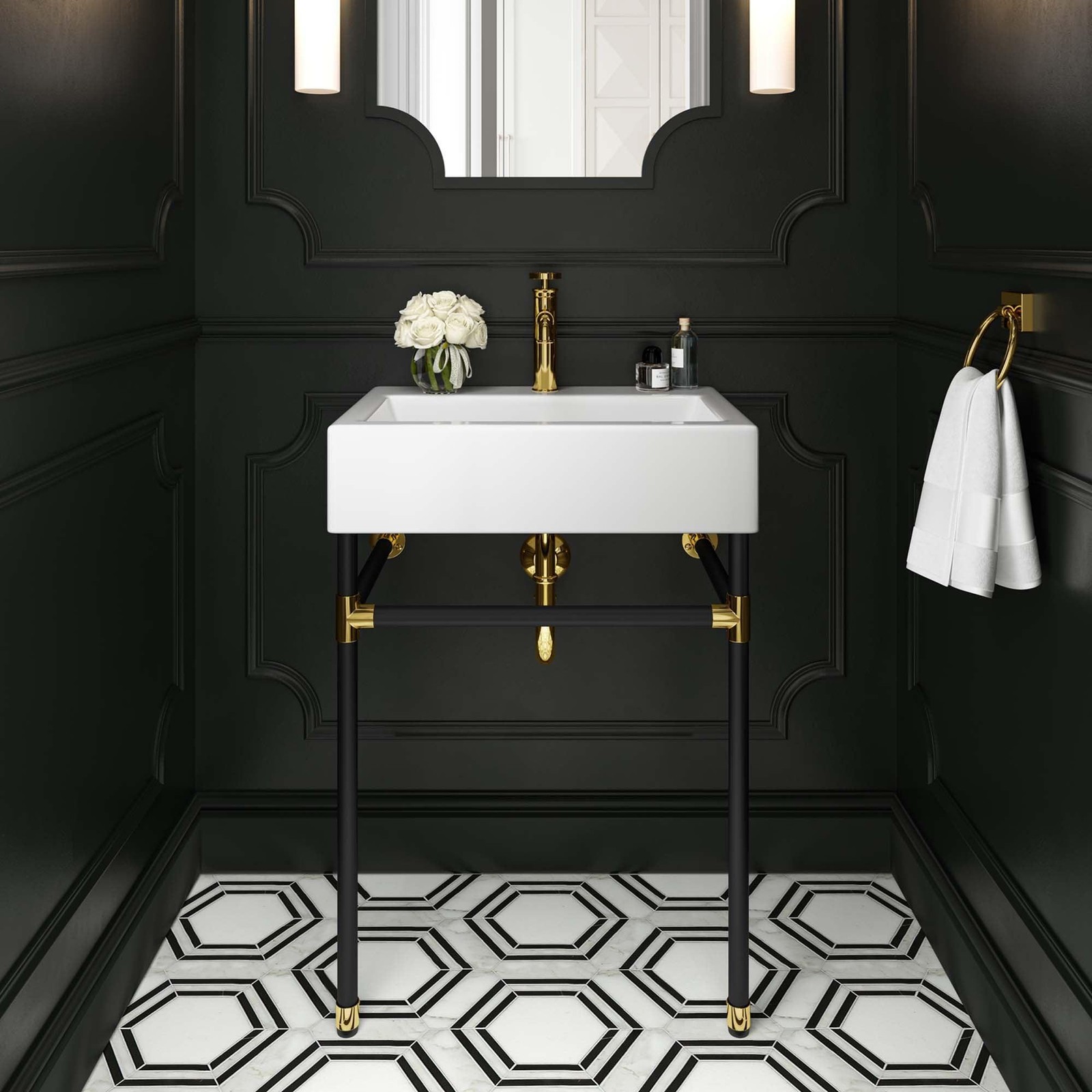 Redeem 24″ Wall-Mount Black Stainless Steel Bathroom Vanity