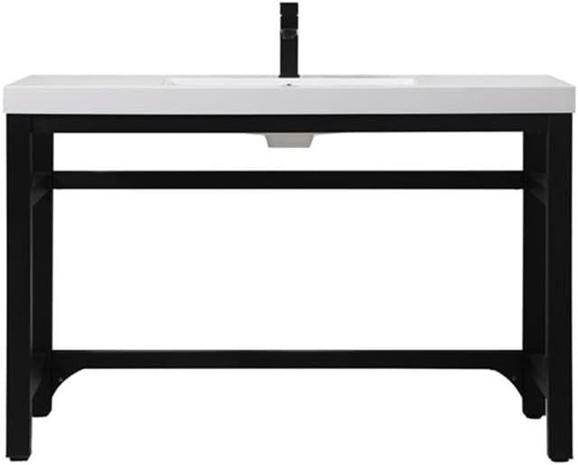 Elegant Lighting VF14548BK Ada Compliant Single Bathroom Metal Vanity in Black
