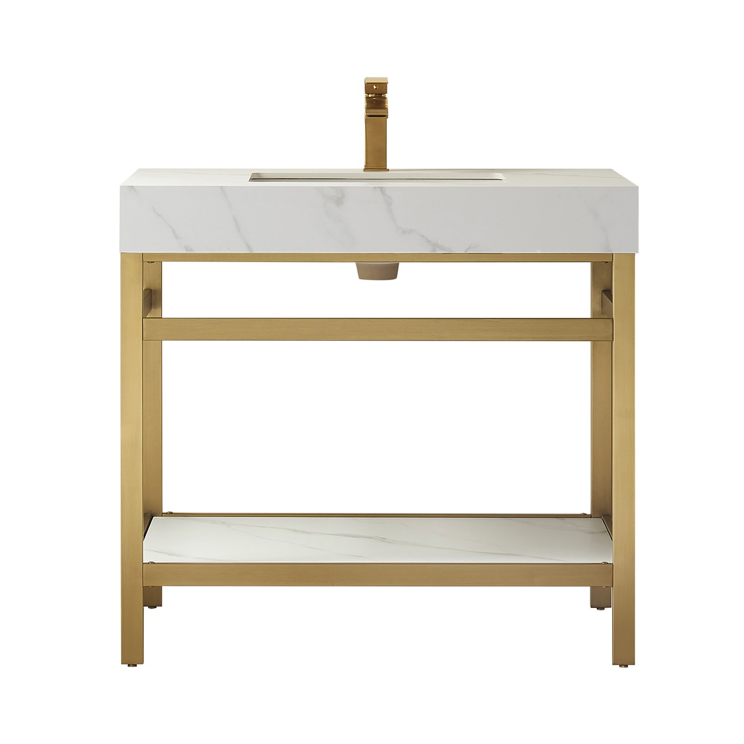 Miseno MV702536-NM Funes 36″ – Brushed Gold / White