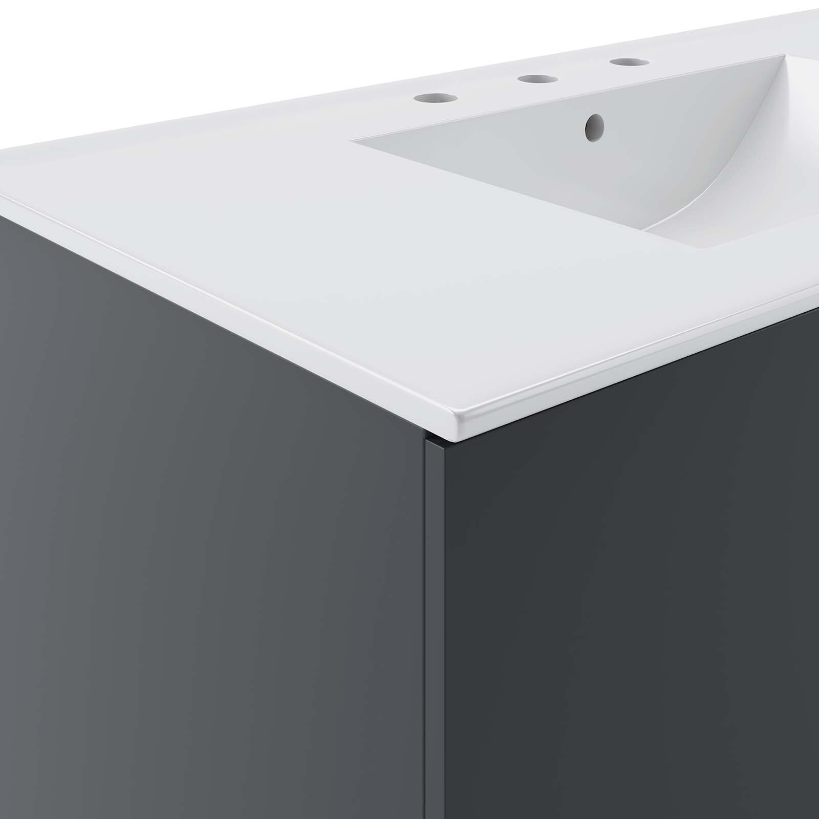 Modway Vitality 36″ Wall-Mount Bathroom Vanity in Gray White