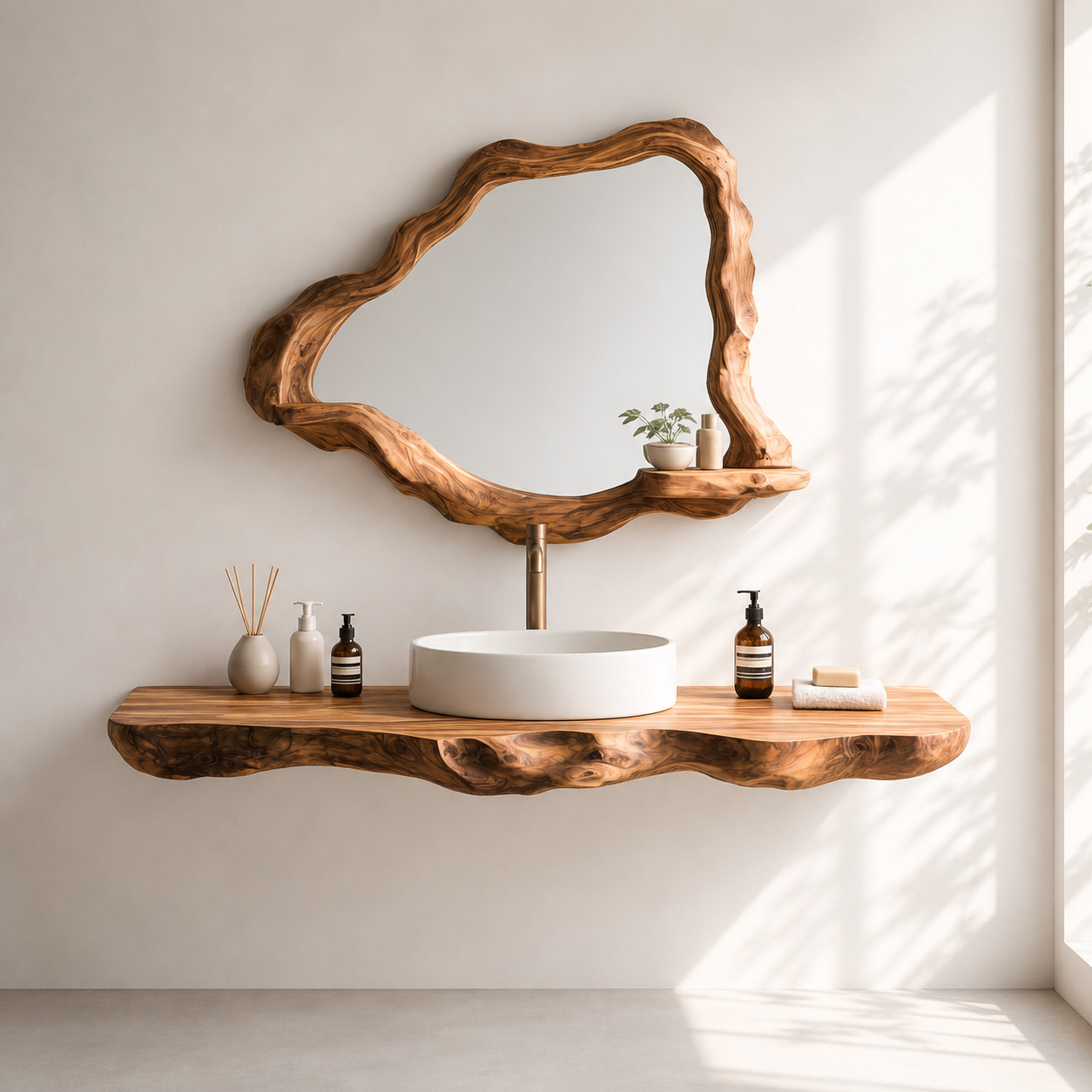 Floating Wood Shelf Live Edge Wall Shelf Rustic Modern Floating Shelf Minimalist
