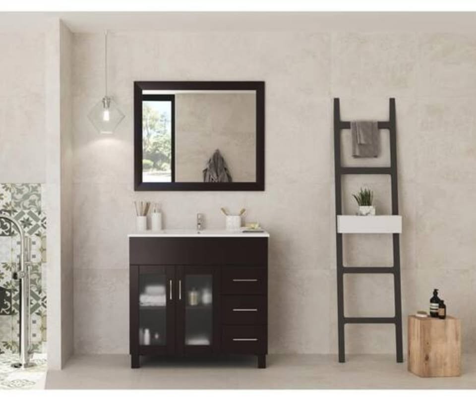 Laviva Nova 36 in. W x 18.5 in. D x 34.5 in. H Bathroom Vanity w/Ceramic Top