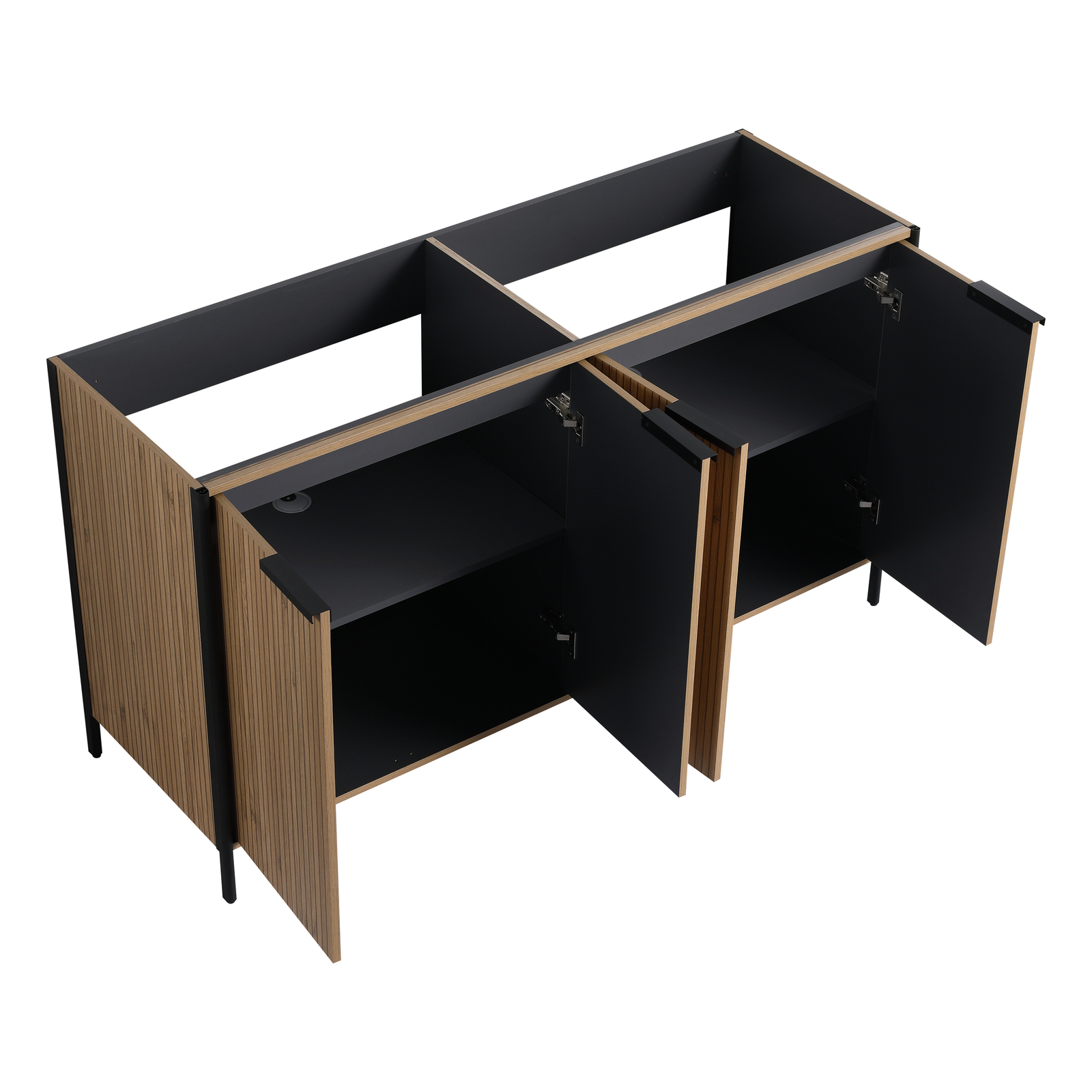 60″ Plywood Freestanding Bathroom Vanity Without Sink Top Included With 4Doors