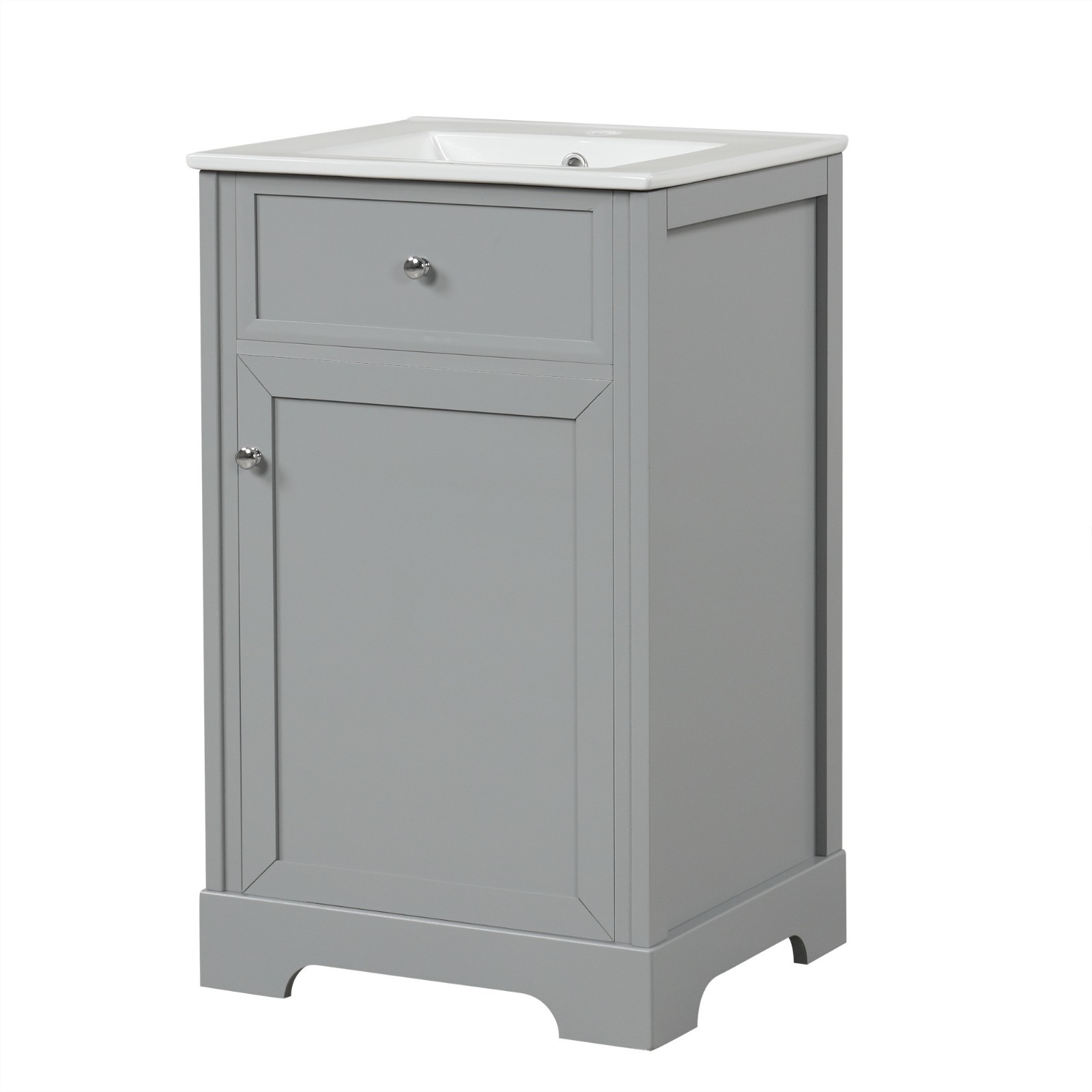 20″ Bathroom Vanity With Sink Soft Closing Door Storage Rack Adjustable Shelf
