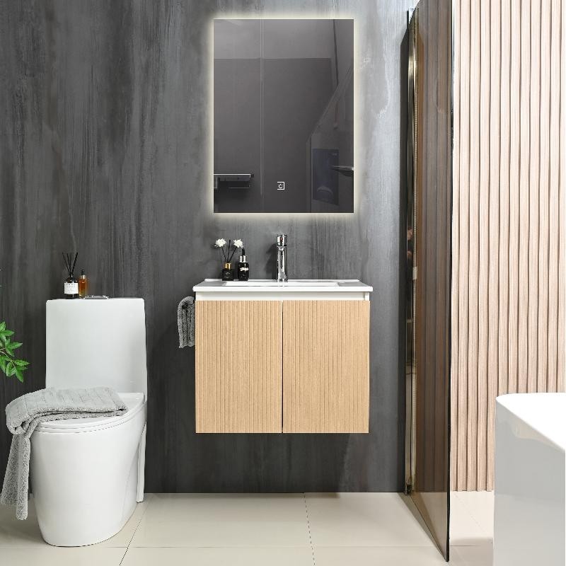 Goodyo 24 in Bathroom Vanity with Sink, Floating Wall-mount Cabinet with 2 Doors