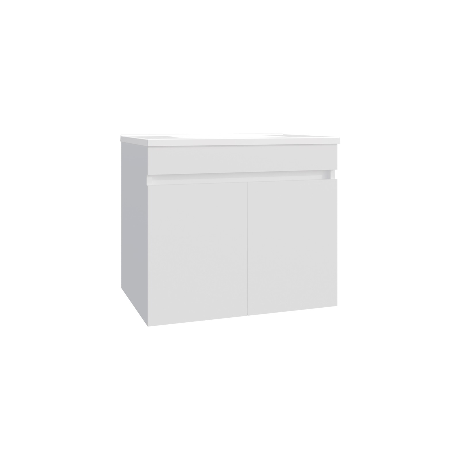 Bathroom Vanity with Sink, 2 Doors & 2 Shelves, White, 23.2″W