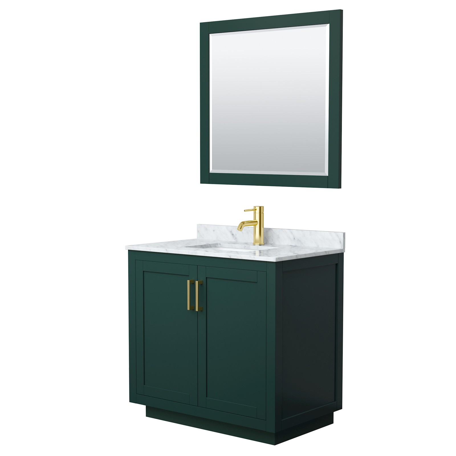 Wyndham Collection WCF2929-36S-NAT-M34 Miranda 36″ – Dark Gray / White Carrara