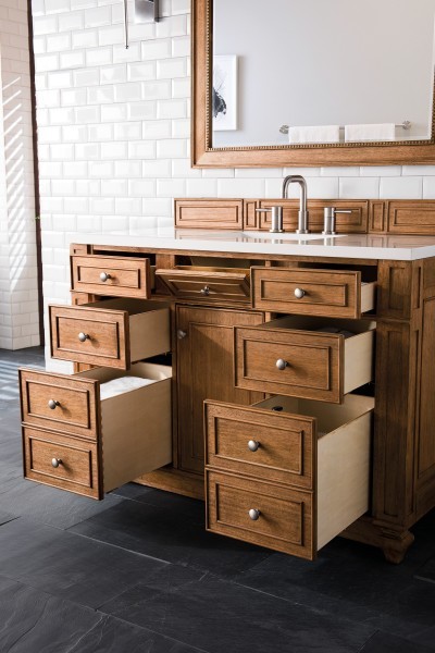 48″ James Martin Bristol 157-V48-SBR-3WZ Vanity Cabinet White Zeus Top
