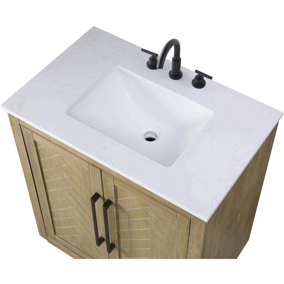 Elegant Lighting VF29030LO Chase 30 X 34 inch Linen Oak Bathroom Vanity Cabinet