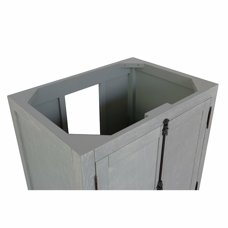 Plantation 30″ 2-Door Solid Wood Vanity in Gray Ash (Cabinet Only)