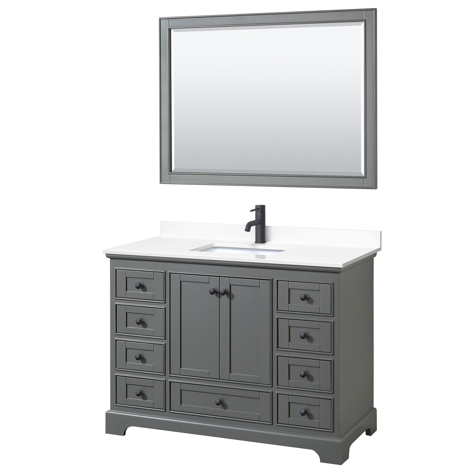 Wyndham Collection WCS202048S-VCA-M46 Deborah 48″ – White / Carrara Cultured