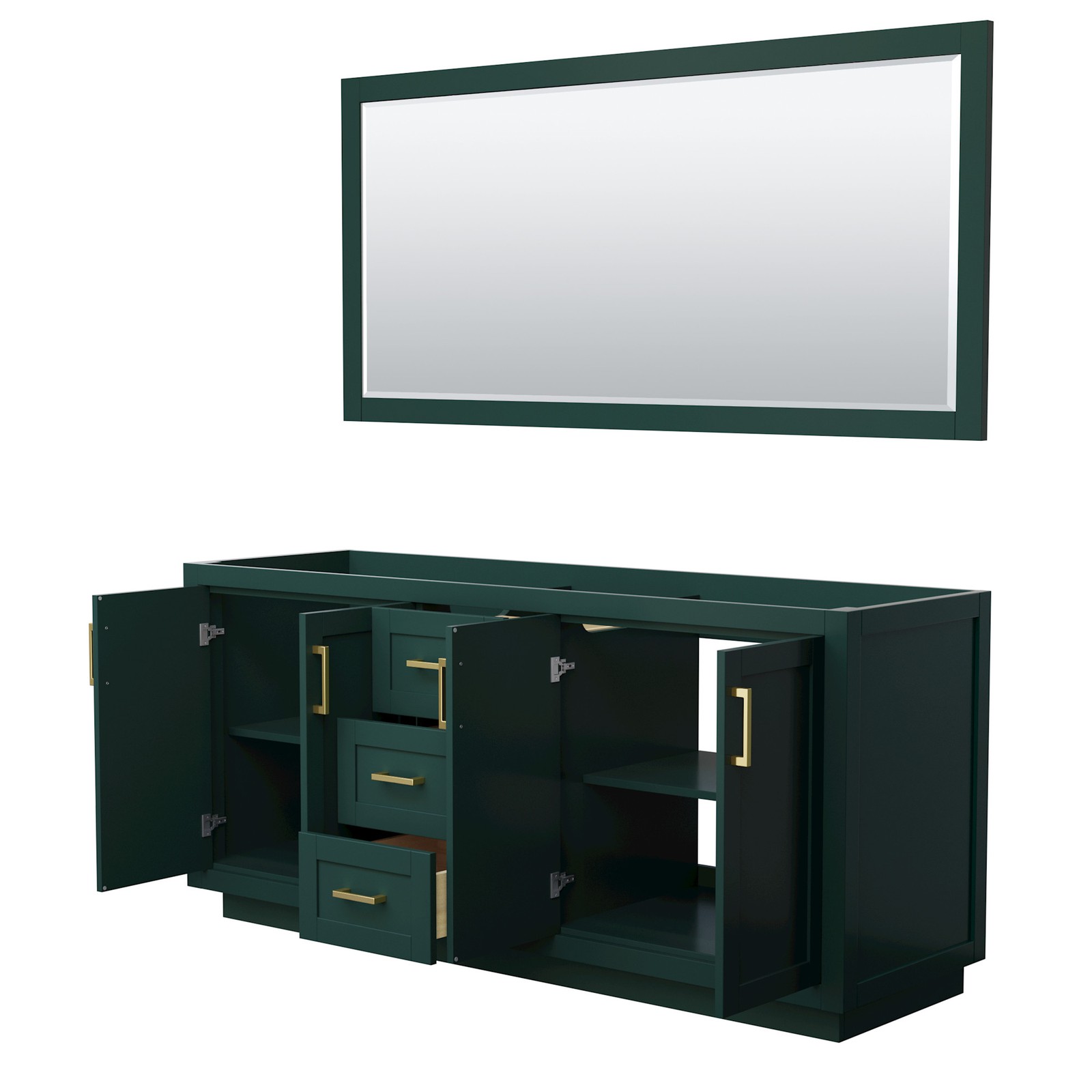 Wyndham Collection WCF2929-72D-CX-M70 Miranda 71″ Double – White / Brushed Gold