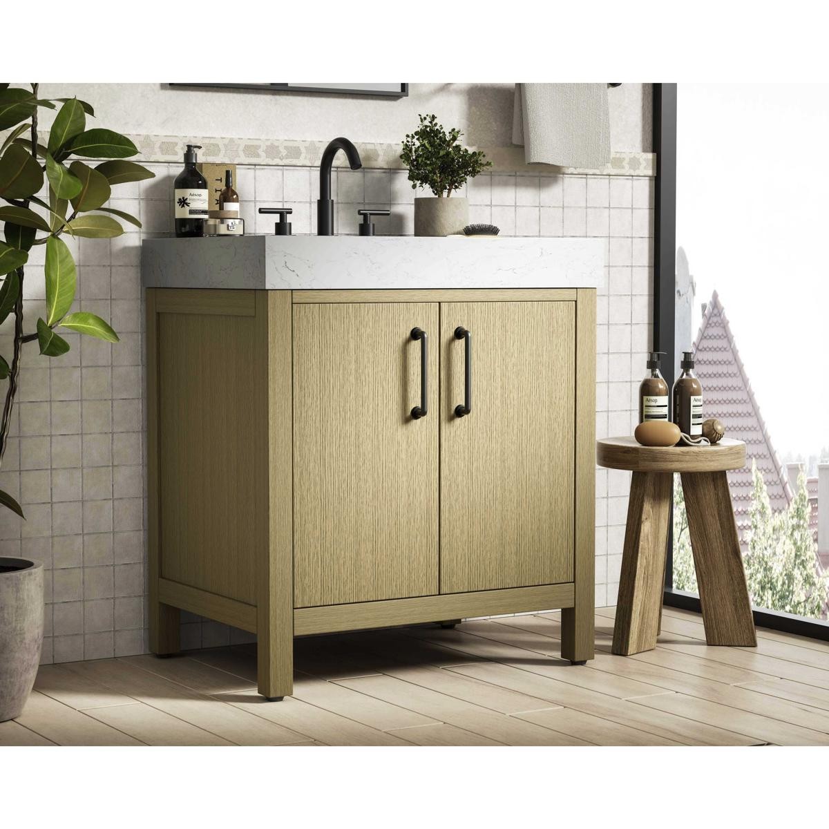Elegant Lighting VF60630MHB Nathan Vanity Honey Brown