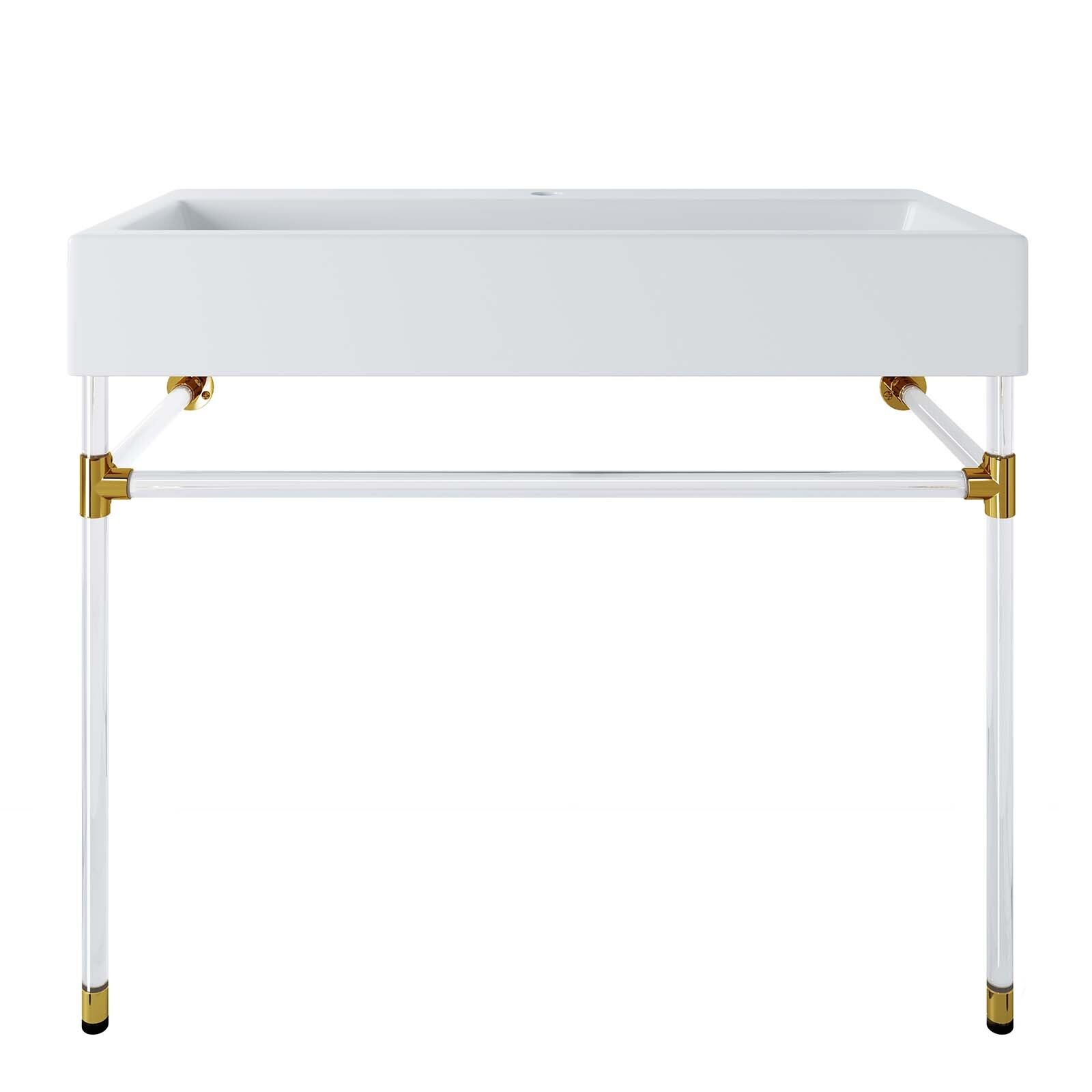 Modway Redeem 40″ Wall-Mount Acrylic Bathroom Vanity