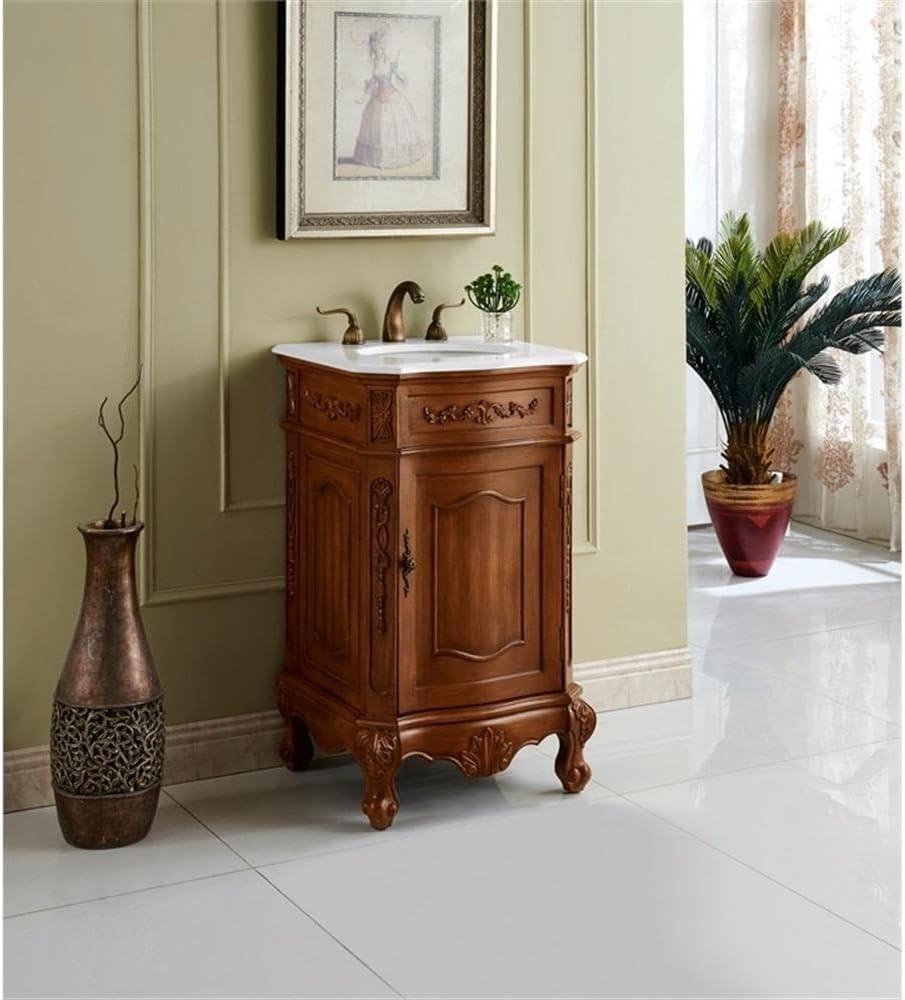Elegant Lighting VF10121TK-VW 21 inch Single Bathroom Vanity in Teak Finish