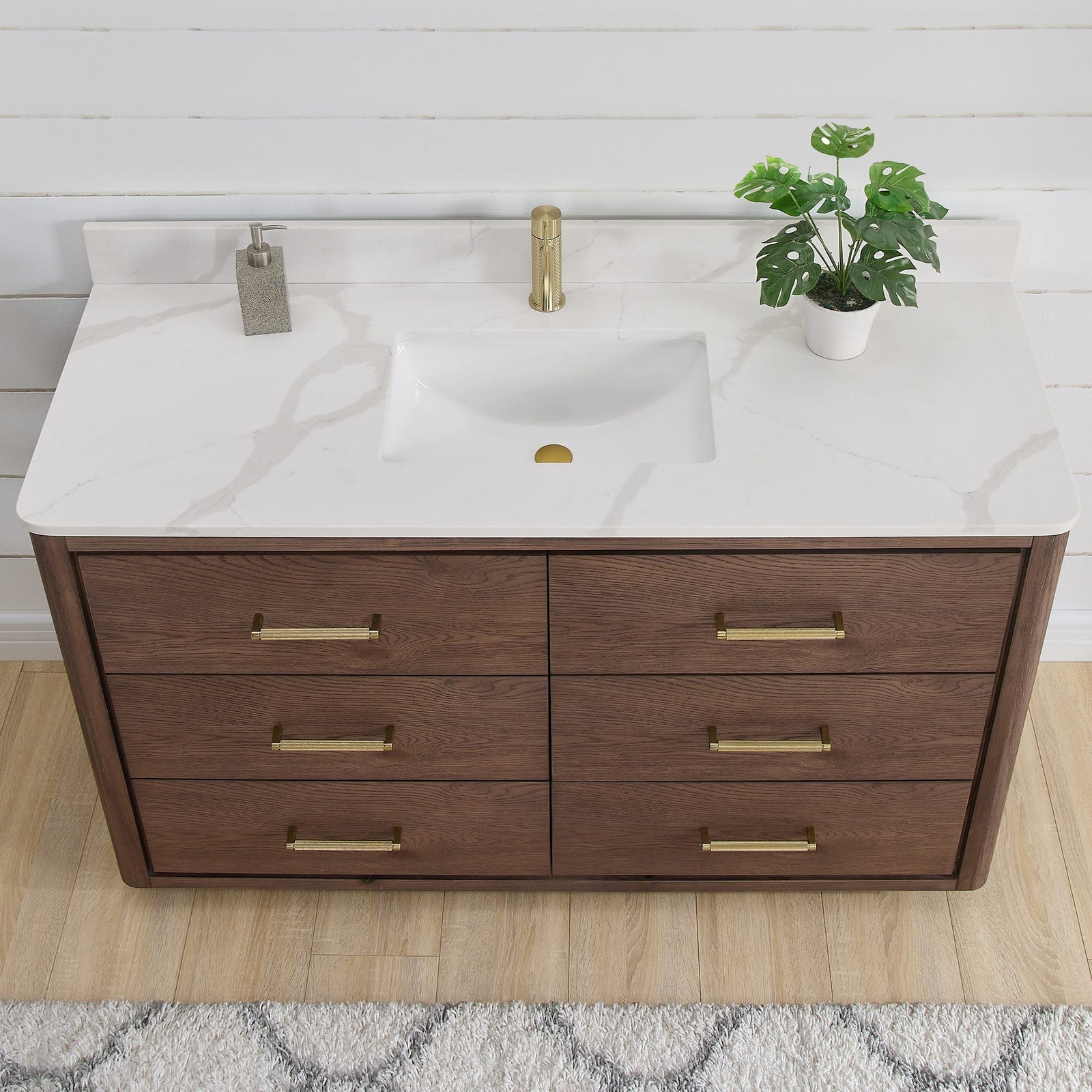 Miseno MV-NM-706555 Porto 54″ – Aged Natural Oak / Fish Maw White