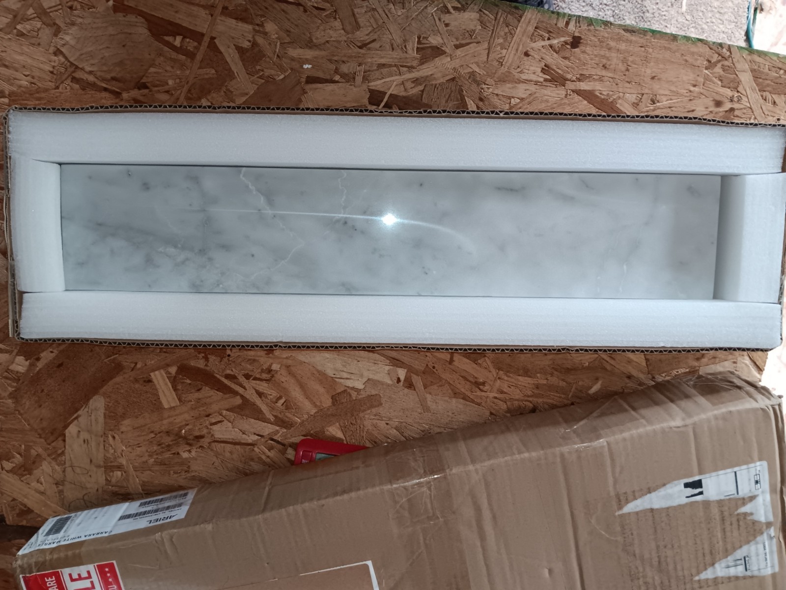 ARIEL 22″x4″ Carrara White Marble Vanity Top Side Splash