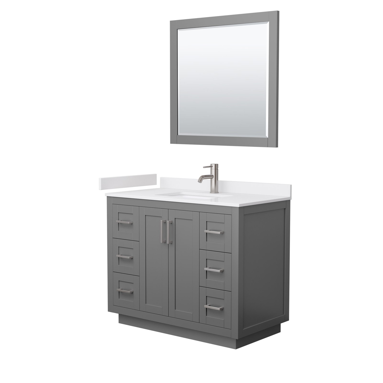 Wyndham Collection WCF2929-42S-VCA-M34 Miranda 42″ – Dark Gray / Carrara
