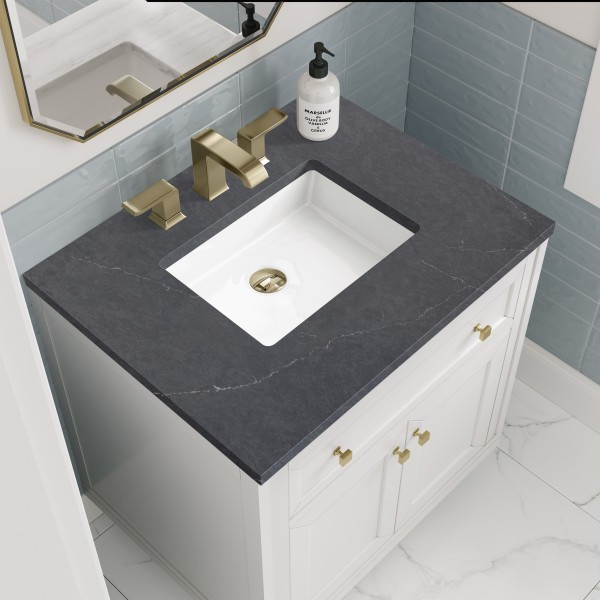 30″ James Martin Chicago 503-V30-GW-3CSP Vanity Cabinet Charcoal Soapstone Top