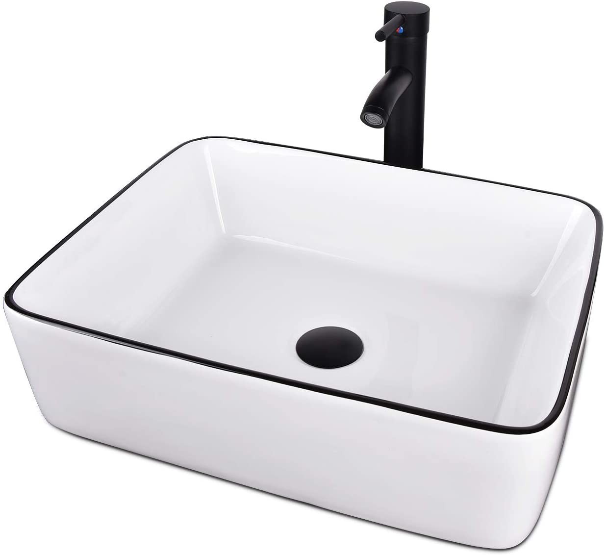 24 Inch Bathroom Vanity Set with Ceramic Sink Wall Mounted Floating Cabinet