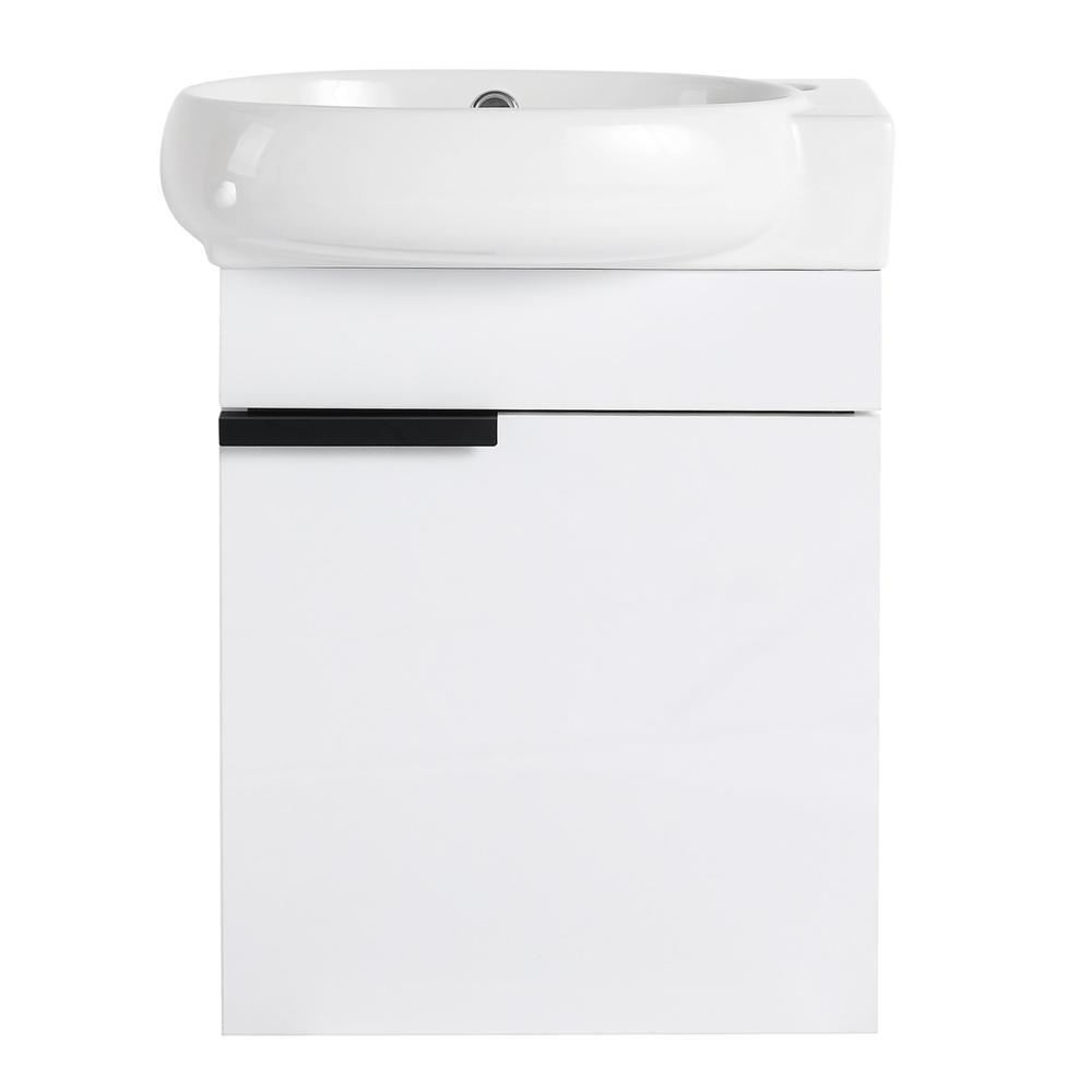 Soft Close Doors Bathroom Vanity With Sink 16 Inch