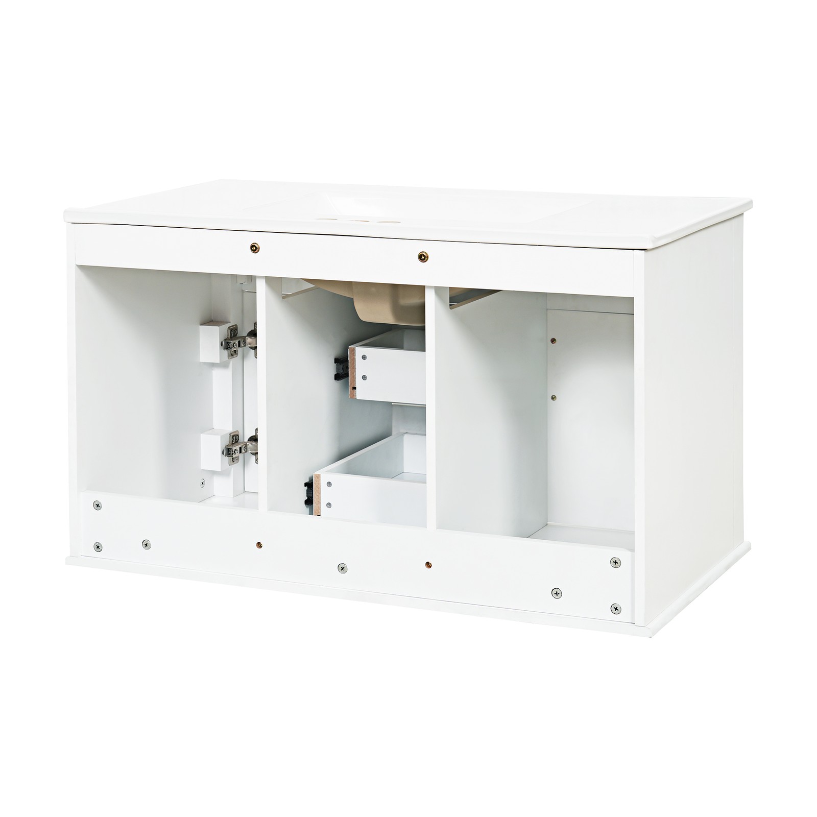 FUNIDEE 36inch Wall Mounted Bathroom Cabinet with Ceramic Sink Combo Vanity Set