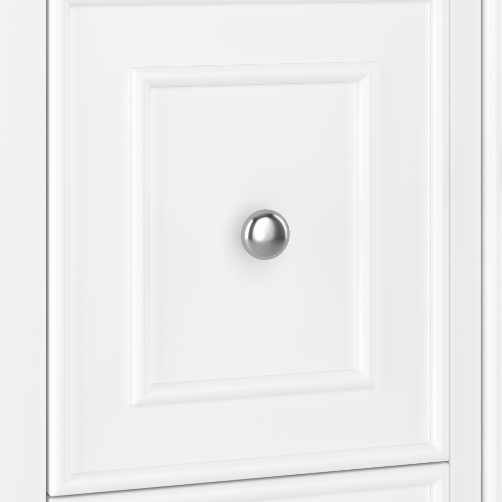 24 Inch White Bathroom Vanity with Ceramic Sink Solid Wood MDF Cabinet