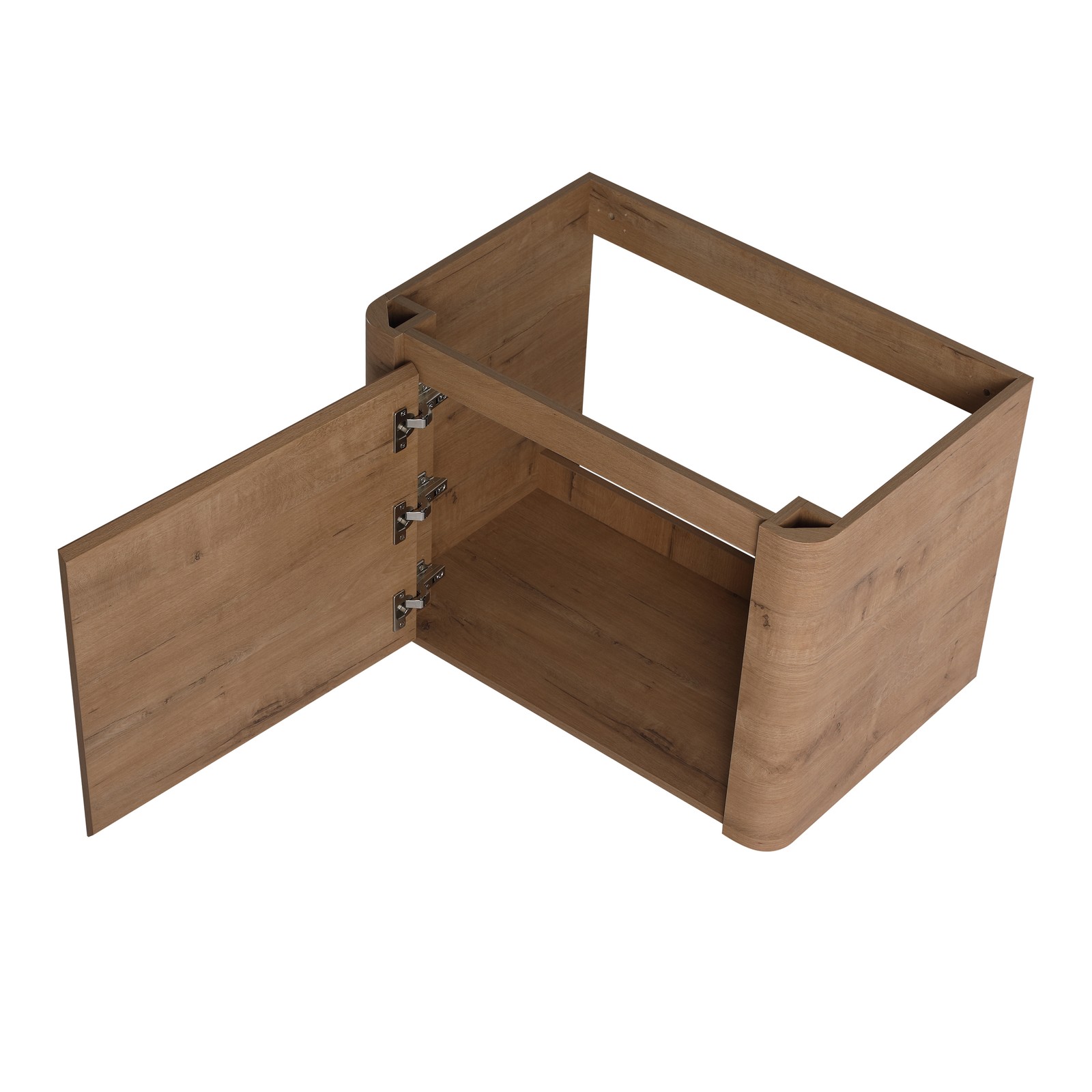 68″ Wall-Mount Bathroom Vanity w/White Ceramic Sink Door Plywood Storage Cabinet