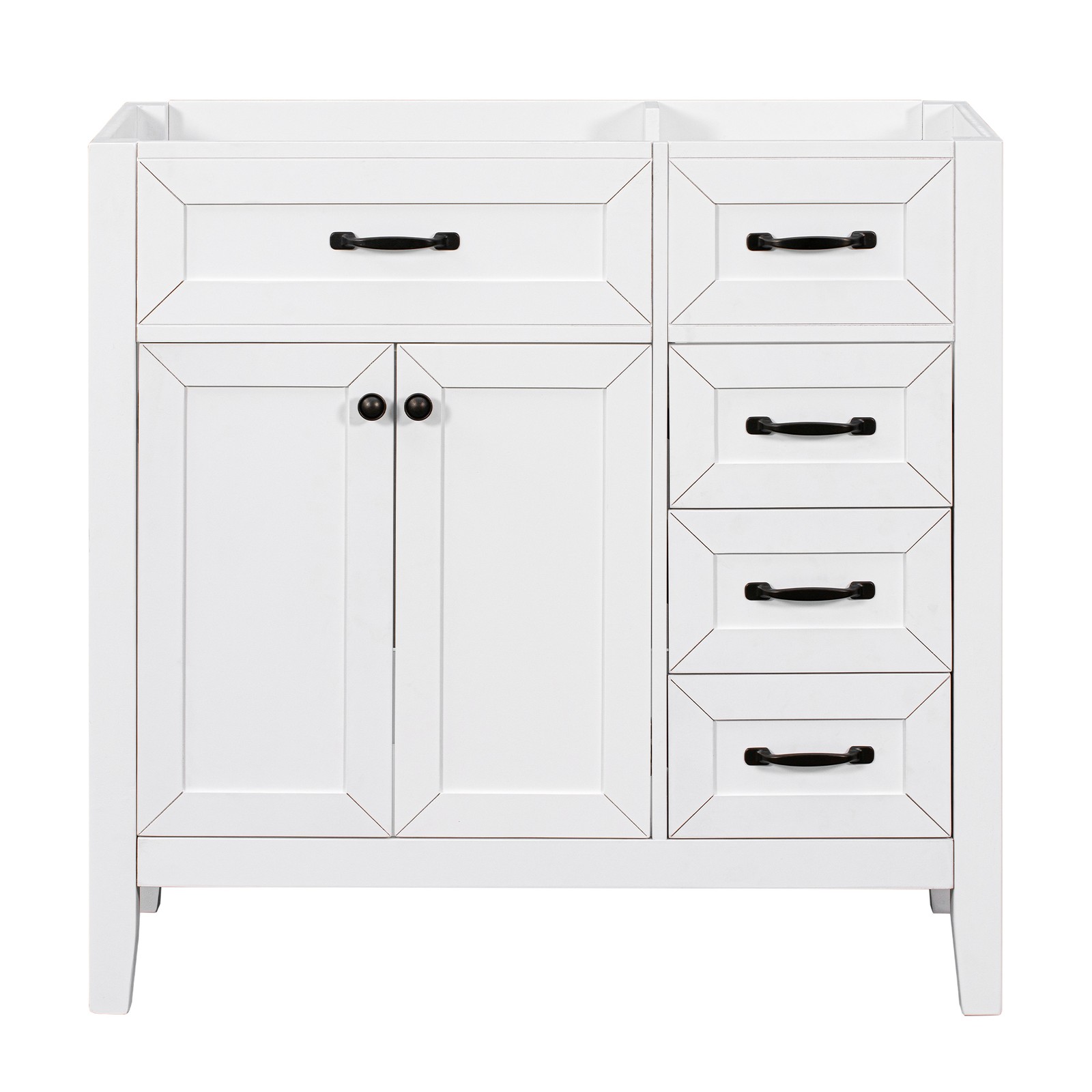 36″ Bathroom Vanity Base Only Cabinet with Drawers White