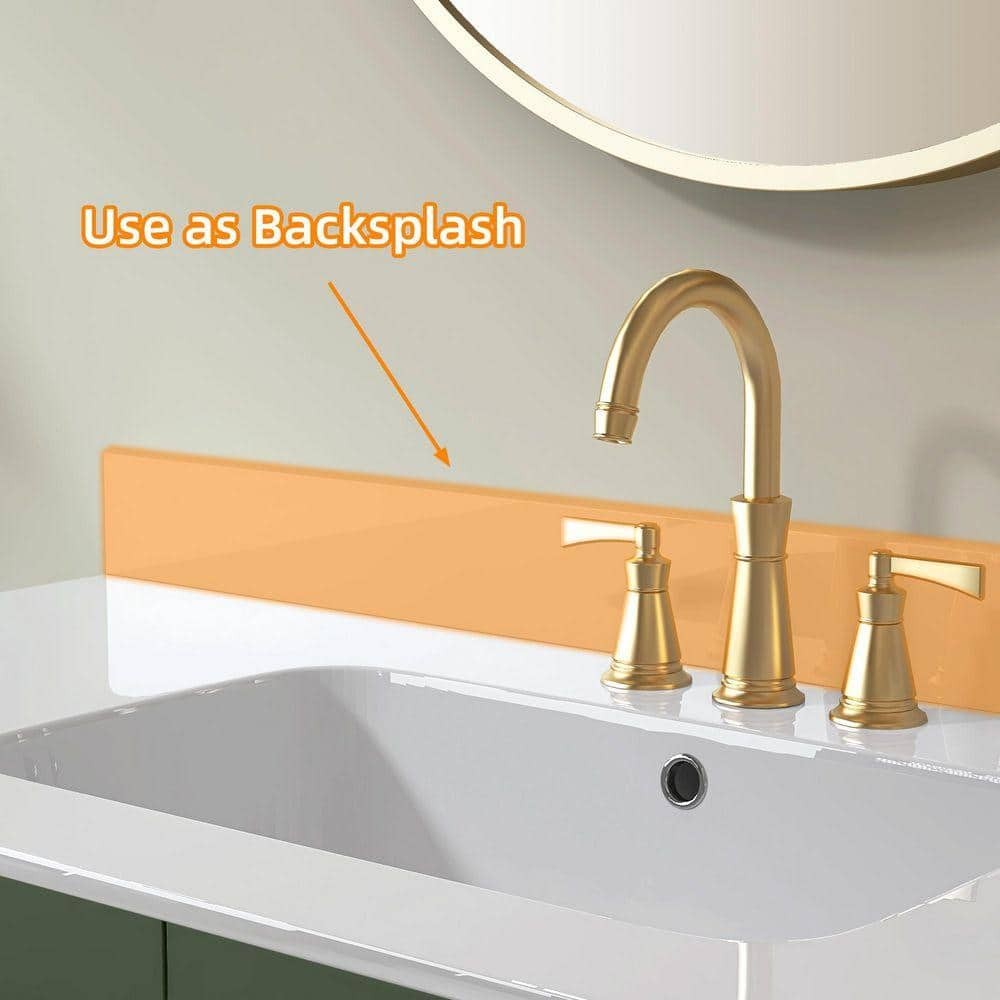 NTQ 42 in. Solid Surface Vanity Backsplash Glossy White