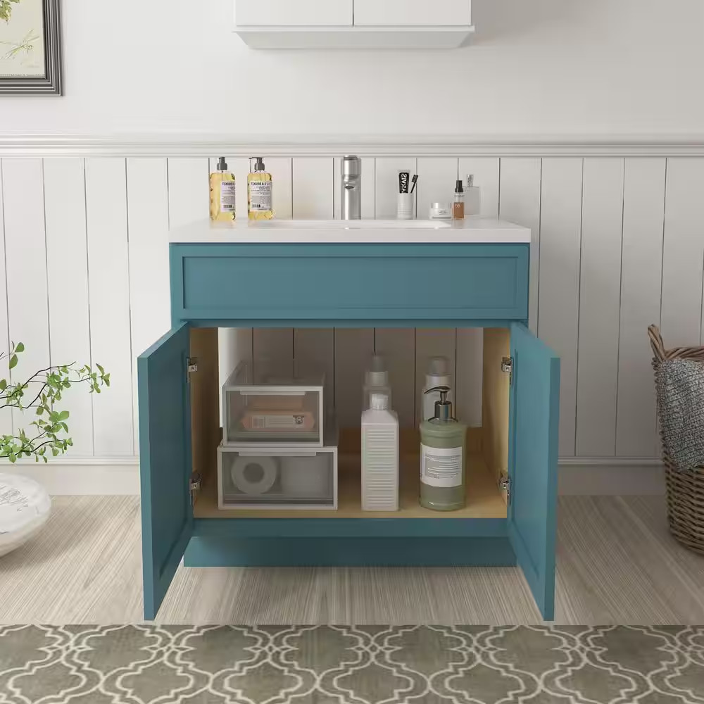 33 In. W X 21 In. D X 32.5 In. H 2-Doors Bath Vanity Cabinet without Top in Sea