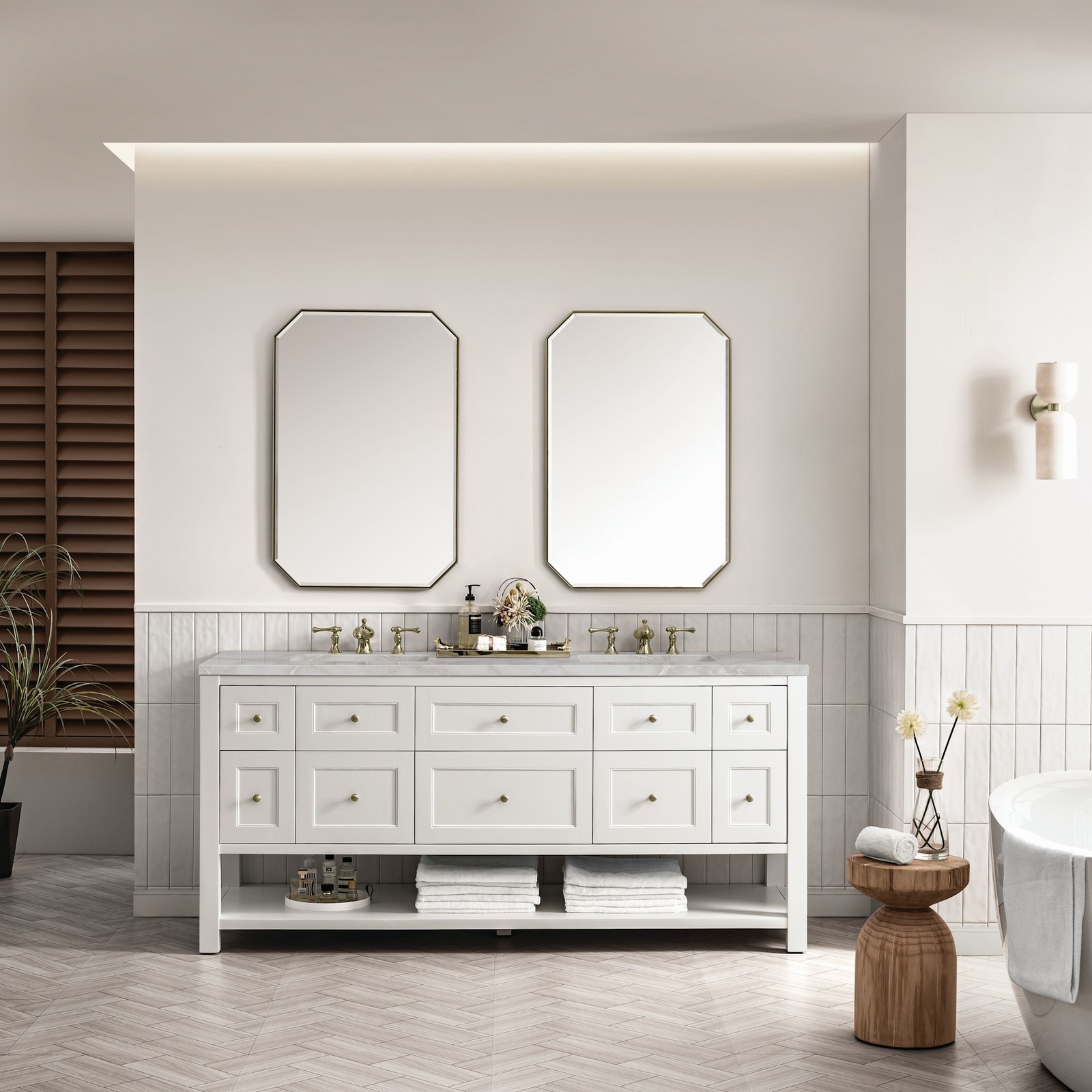 James Martin Vanities 330-V72-FVSL Breckenridge 72″ – Smokey Celadon