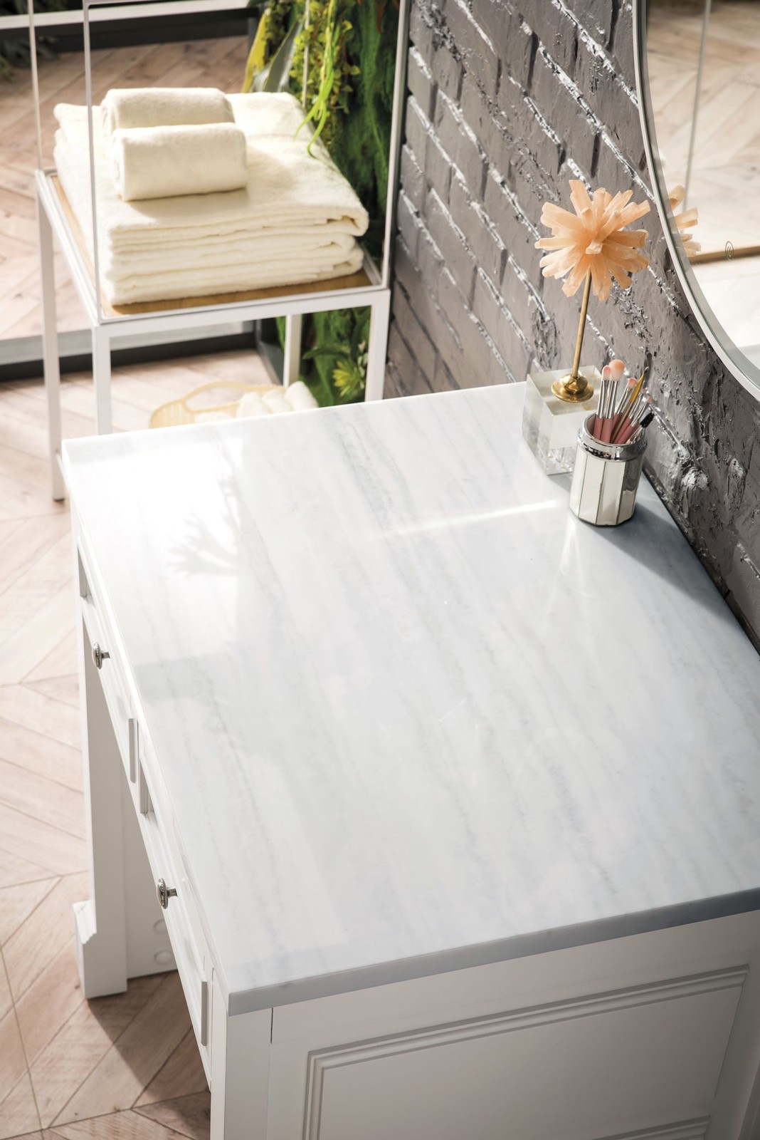 James Martin Vanities 825-CU30-3AF De Soto 30″ Makeup Vanity Set – White