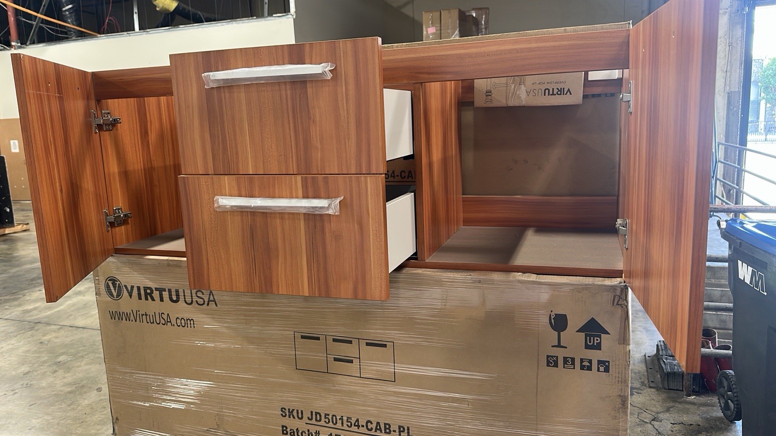Virtue USA Bathroom Vanity Cabinet Almond Color New In A Box 55 Inch