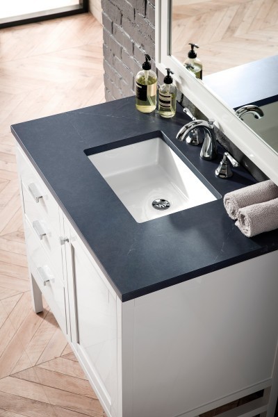 36″ James Martin Addison E444-V36-GW-3CSP Vanity Cabinet Charcoal Soapstone Top