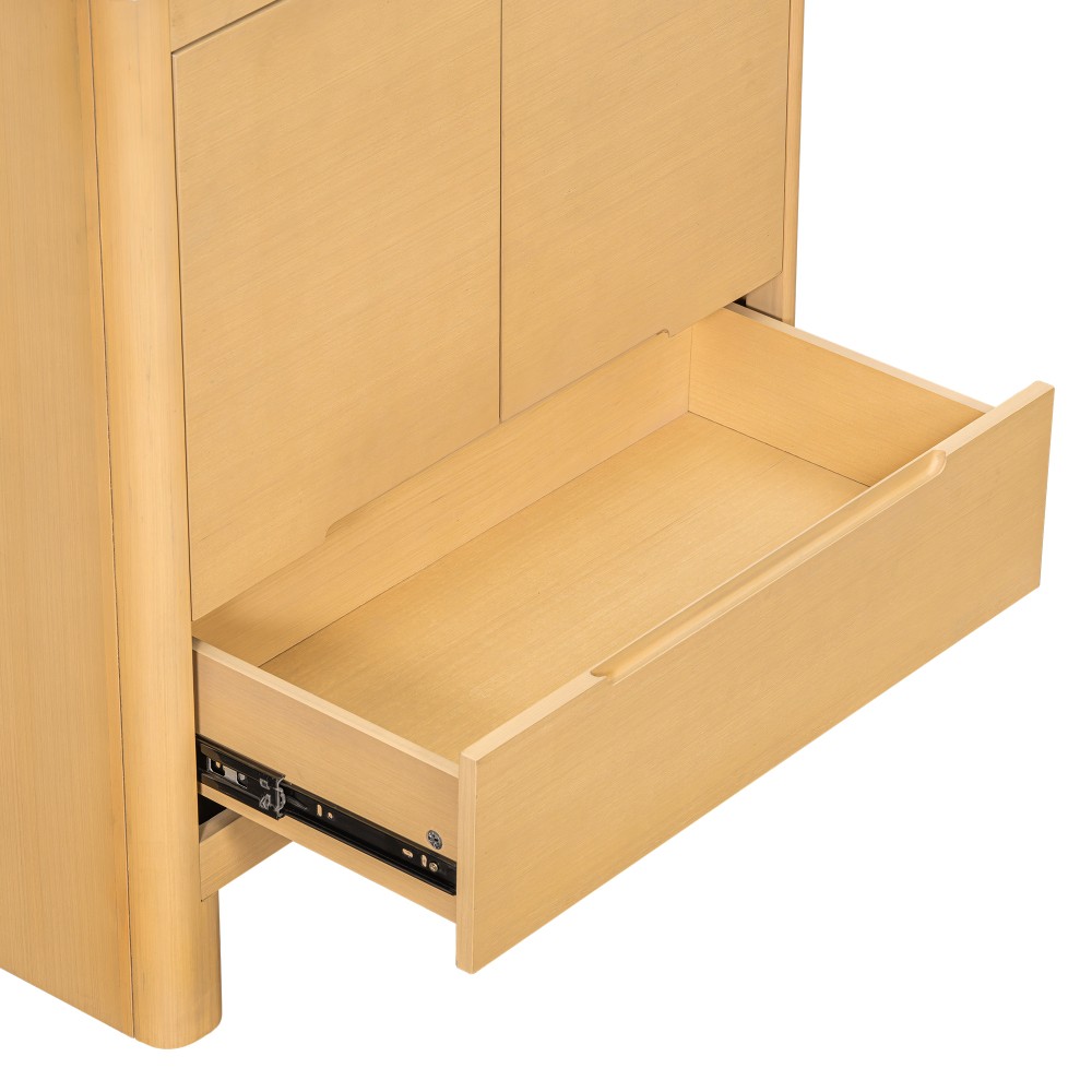 30″ Softened Modern Bathroom Vanity with Ceramic Sink, Natural Wood Grain