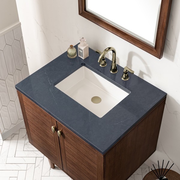30″ James Martin Amberly 670-V30-WLT-3CSP Vanity Cabinet Charcoal Soapstone Top