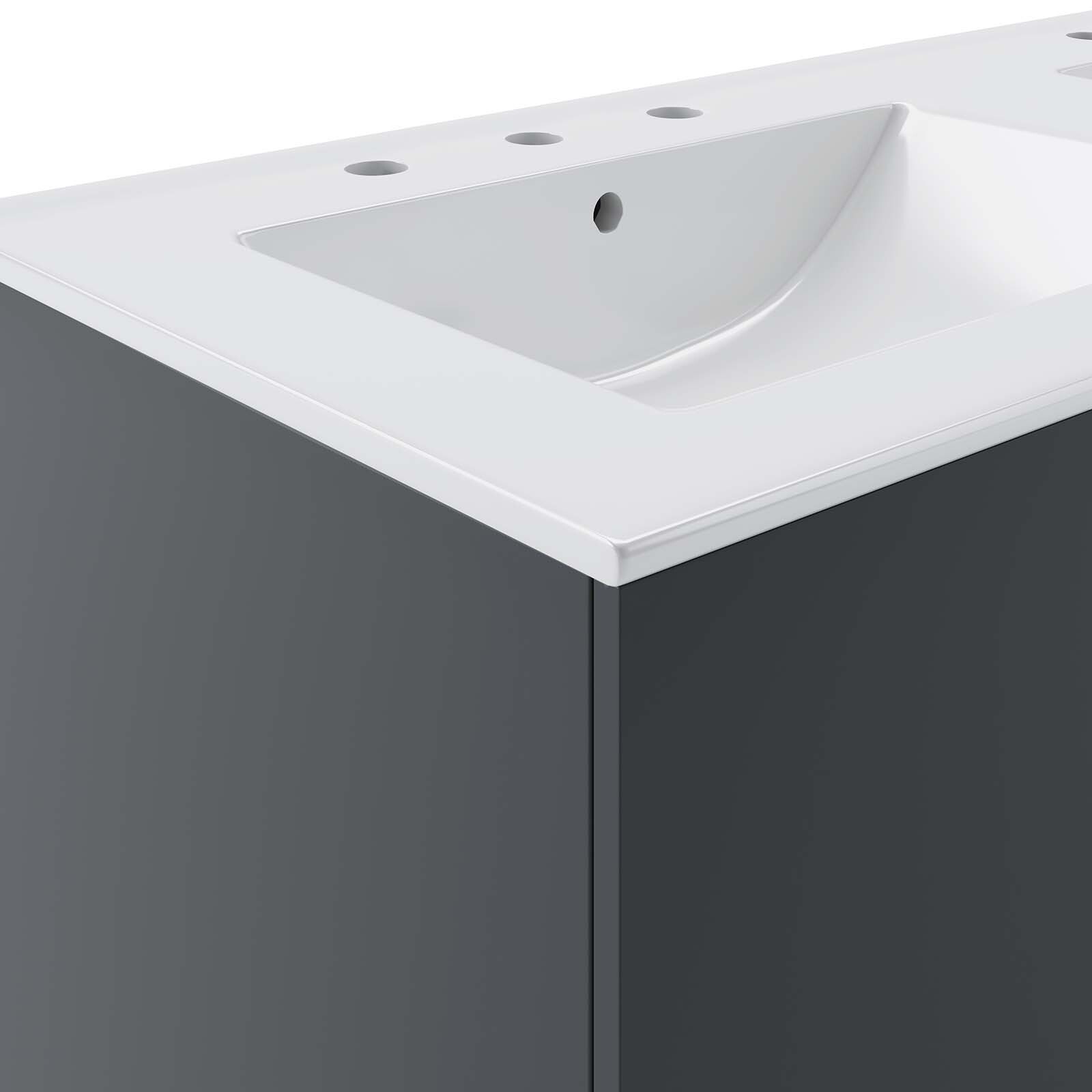 Modway Vitality 48″ Double Sink Bathroom Vanity in Gray White