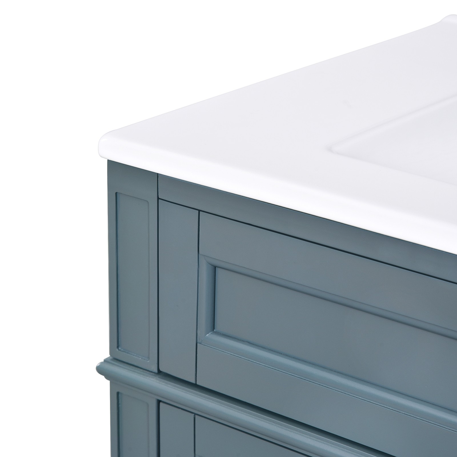 30″ Bathroom Vanity with Top Sink, 2 Drawers & Tip-Out Drawer