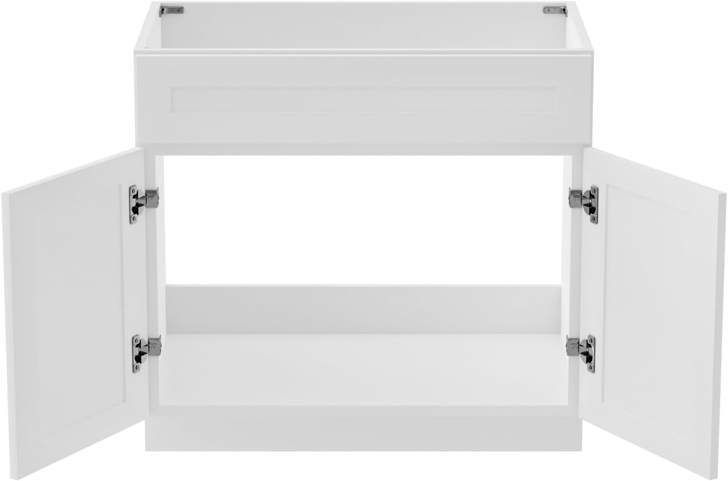 36 Inch Unassembled Bathroom Vanity Cabinet, White, Sink & Handles Not Included