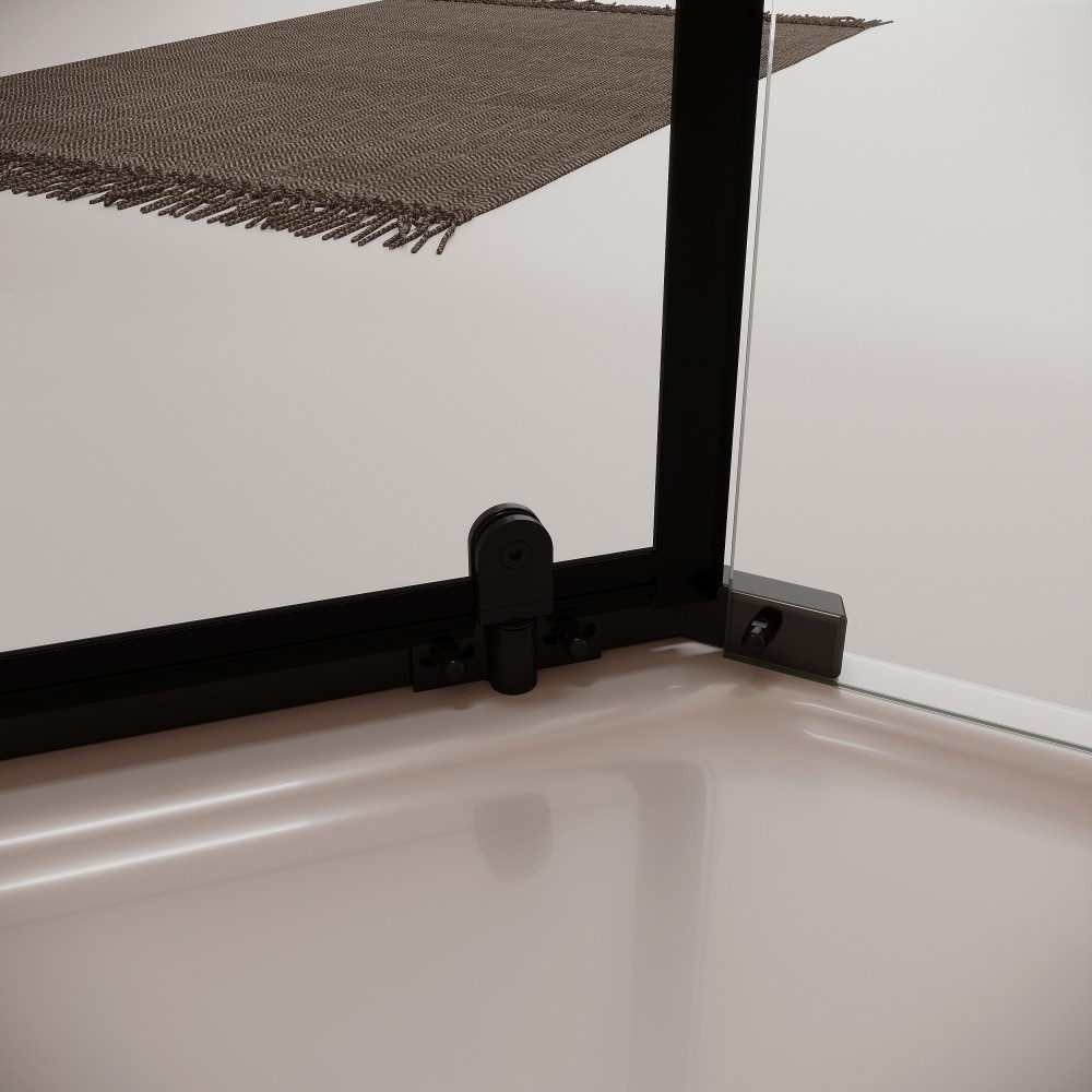 36x36x72″ Neo-Angle Frameless Corner Shower Door, 1/4″ Tempered Glass