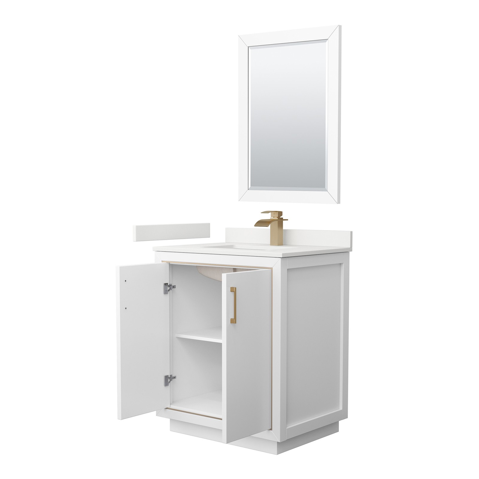 Wyndham Collection WCF111130S-QTZ-UNSM24 Icon 30″ – Dark Gray / White Quartz Top