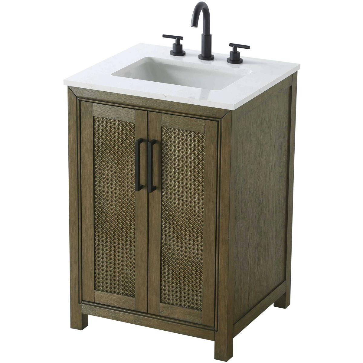 Elegant Lighting VF29524HO Alina 24 X 35 inch Hazel Oak Bathroom Vanity Cabinet
