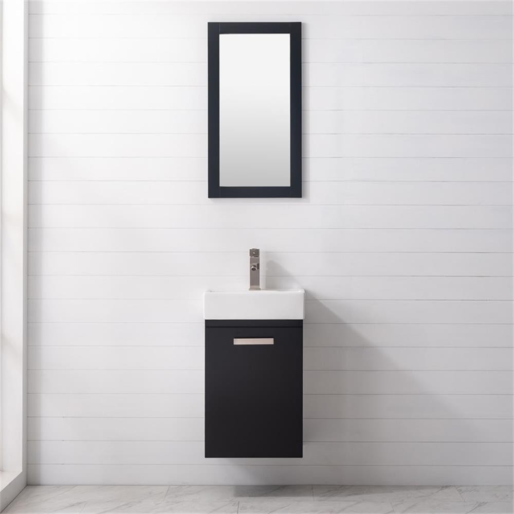 Design Element Stella 16.5″ Wood Single Sink Vanity in Black